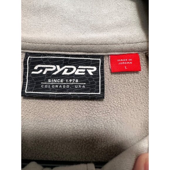 Sold Spyder Bandit Vest Men Large Beige Waffle Thermal Knit Full Zip Outdoor gor - Picture 3 of 14